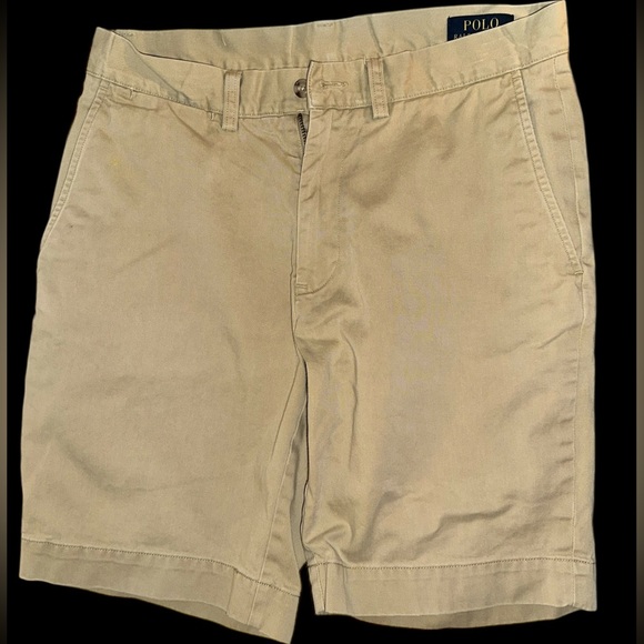 Polo Ralph Lauren Khaki Shorts Men's 29 Relaxed Fit Flat Front - Picture 1 of 5
